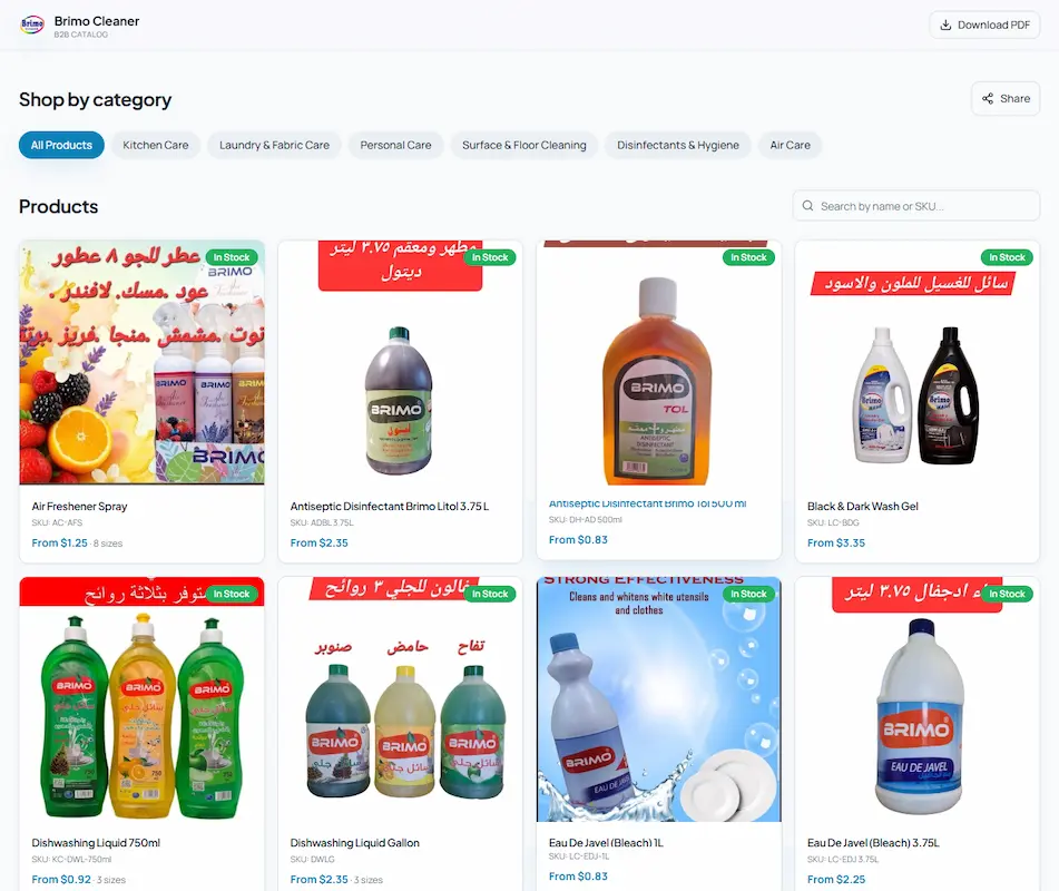 Catalog — Detergent Products